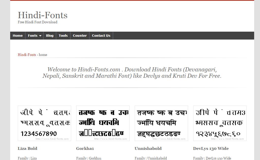 Hindi fonts