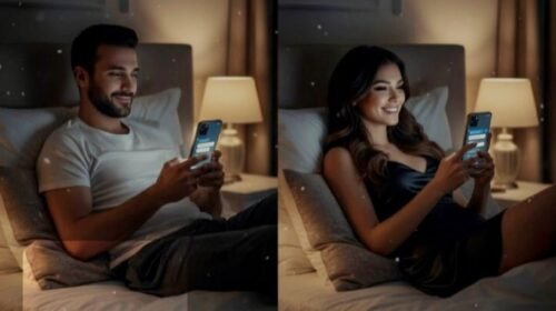Young man starting a conversation with a girl through Instagram messages