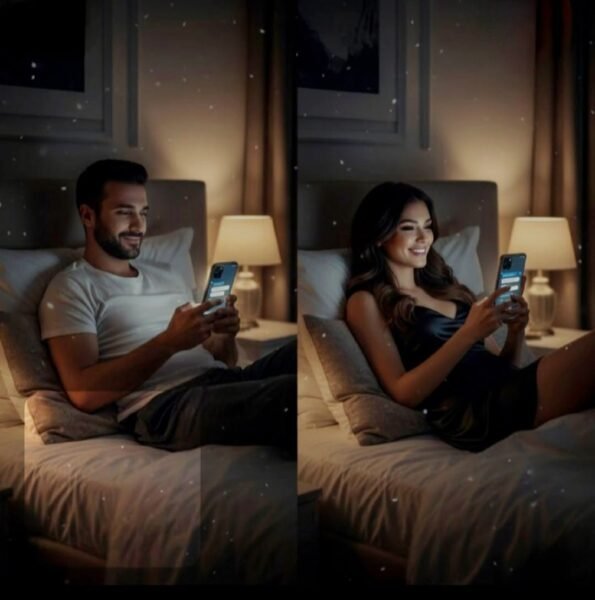 Young man starting a conversation with a girl through Instagram messages