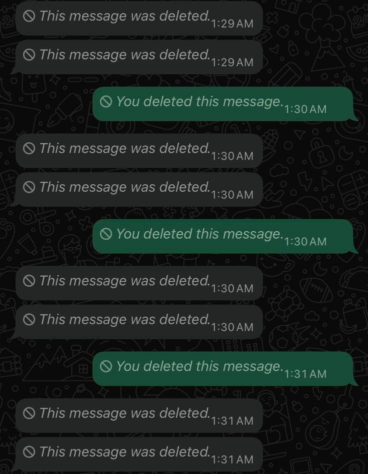 Deleted WhatsApp message notification displayed on smartphone screen