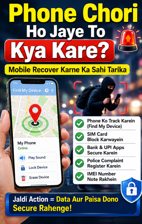 Phone Chori Ho Jaye To Kya Kare? Mobile Recover Karne Ka Sahi Tarika