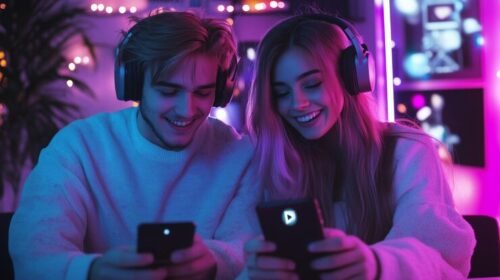 Young couple chatting