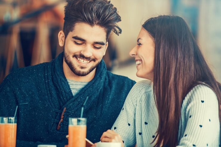 Person smiling while talking to crush