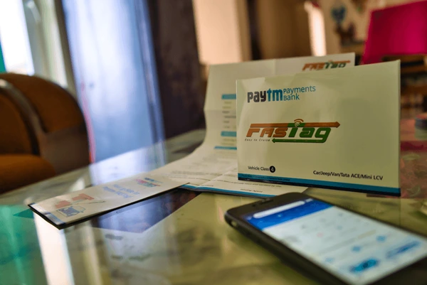 User recharging FASTag using smartphone payment application