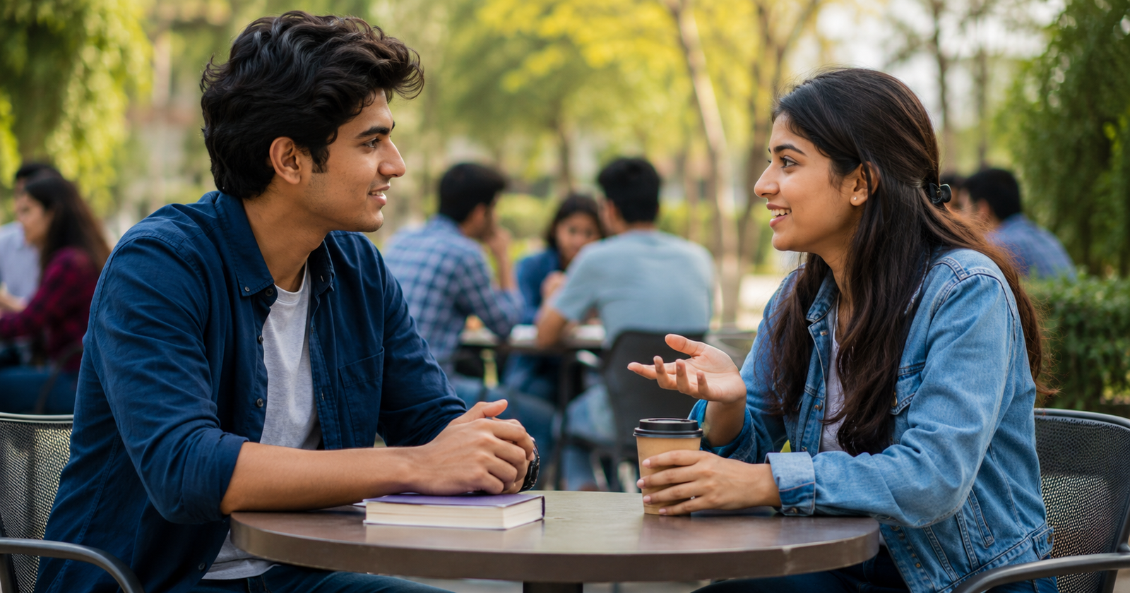 Ladki se baat karte hue respectful conversation karte do young adults